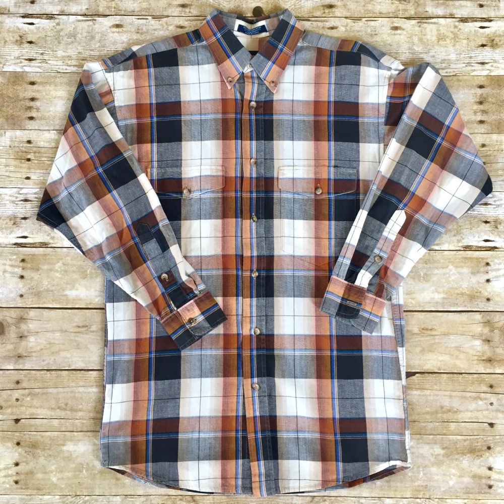 Mens Western Wear Slim Fit Plaid Long Sleeve Shirt